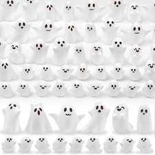 40 Pcs Halloween Mini Resin Ghosts Tiny Little White Ghost Figures