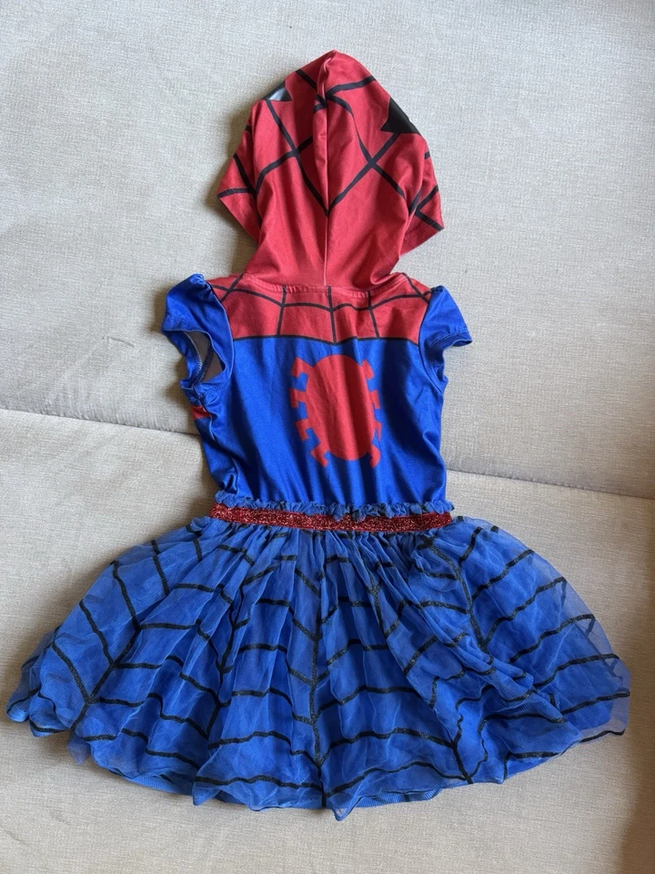Marvel Spider-Man Niñas Vestido Cosplay Talla 4T Niña Araña Disfraz Halloween Foto 2 de 4