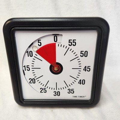 Time Timer Original 60-Minute Visual Countdown Timer Black/Red/White, ADHD Tool