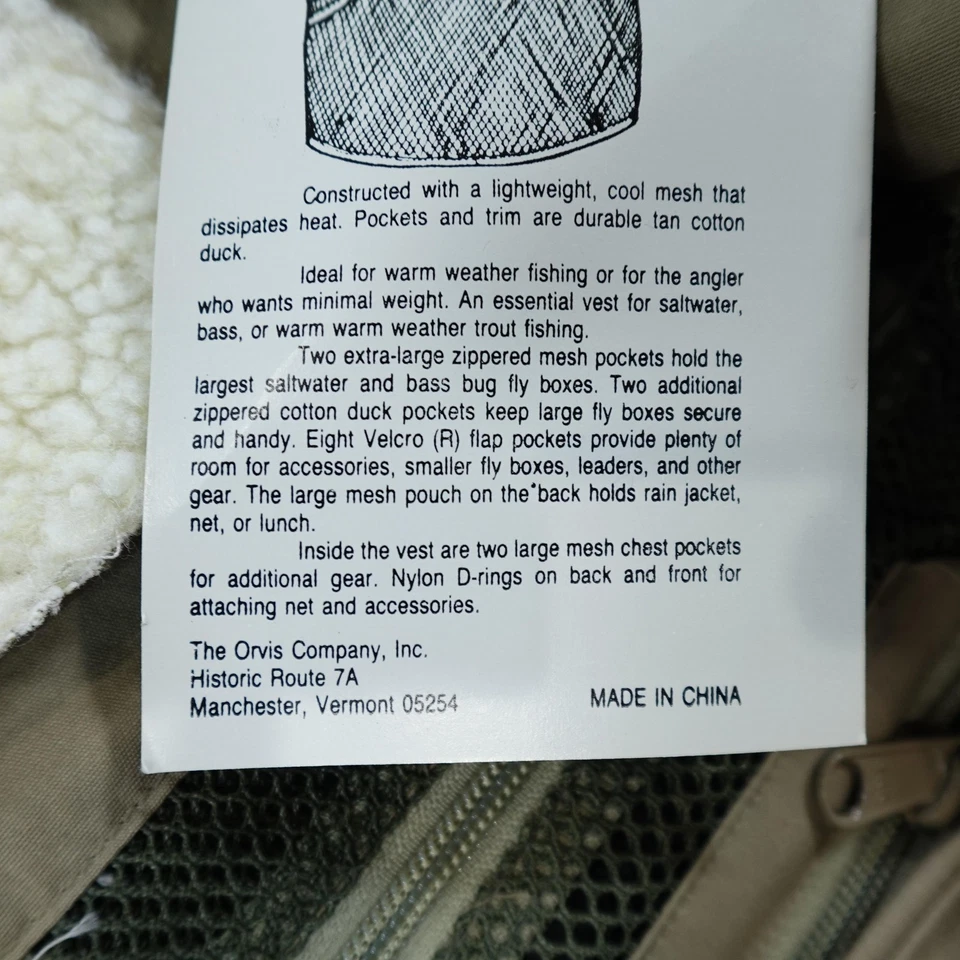 Chaleco de pesca Orvis para hombre XL verde tostado clima cálido malla Glenmorangie pesca con mosca Foto 4 de 4