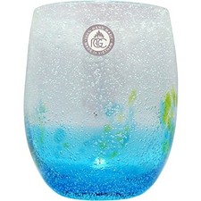 Ryukyu Glass Awahana Flower Petal Tumbler Water Blue Okinawa Handblown Japan