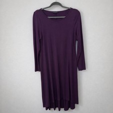 Eileen Fisher Womens Midi Dress Size S Jersey Knit Hi-Lo Hem Capsule Minimalist