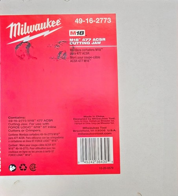 #ad Milwaukee 49 16 2773 M18 ACSR Open Jaw Use with 6T Crimpers Tracking Express $340.00