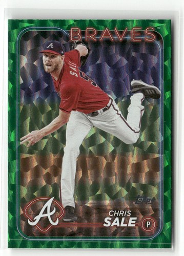 2024 Topps #484 Chris Sale Green Crackle Foil #/499 BRAVES SP