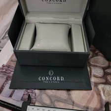 US8: RARE VINTAGE CONCORD ORIGINAL INNER AND OUTER MEN'S WATCH BOX BOXES