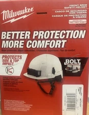 Milwaukee 48-73-1321 White Front Brim Hard Hat Helmet with BOLT™ - Class E