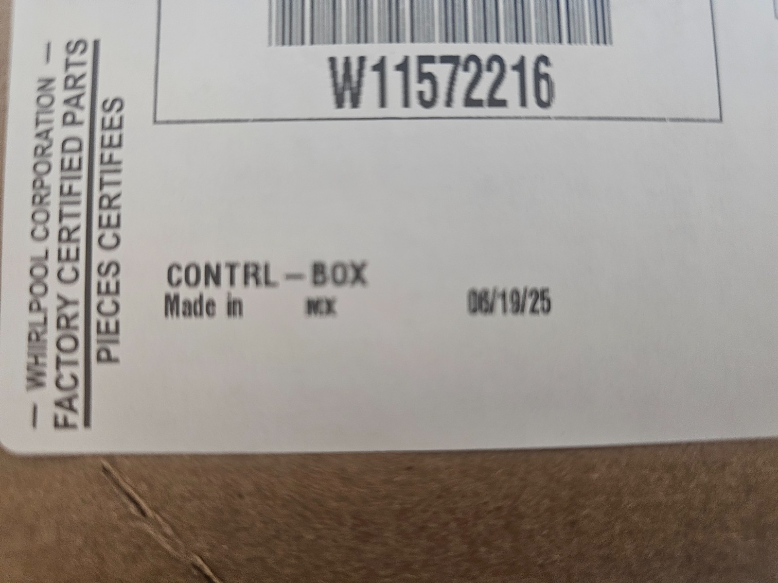 Brand New OEM Whirlpool W11572216 Freezer Control Box