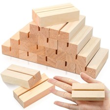 15 Pieces Wood Table Number Stands Wood Place Card Holders Picture Holder Acr...