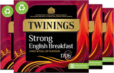 Twinings English Strong Breakfast Tea, 320 Tea Bags (Multipack of 4 X 80 Bags) 0.06 per strip