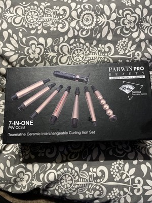 PARWIN PRO BEAUTY 7-in-1 Curling Iron Wand Set with LCD Temp Control