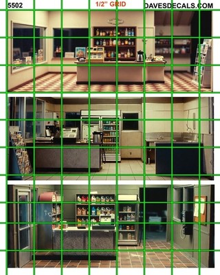 5502 DAVE'S DECALS - INTERIOR IMAGE BASIC GAS STATION ON GLOSSY ART PAPER