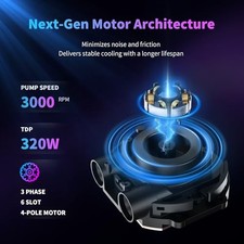 BLACK - MINOR SONIC MINORSONIC AIO CPU COOLER, 360MM AIO WITH HIGH-SPEED CERAMIC