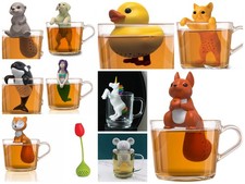 1St. Teesieb Teeei Teefilter Silikon Tiere, Hund, Fuchs, Ente usw.  (ohne Glas)