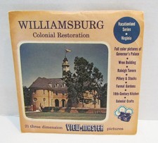 VIEW-MASTER PACKET WILLIAMSBURG COLONIAL RESTORATION 1955 VINTAGE 3 REEL SET