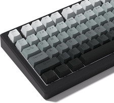 Grey PBT Keycaps, Double Shot, Shine Through, Cherry Profile, Gradient, Minimal