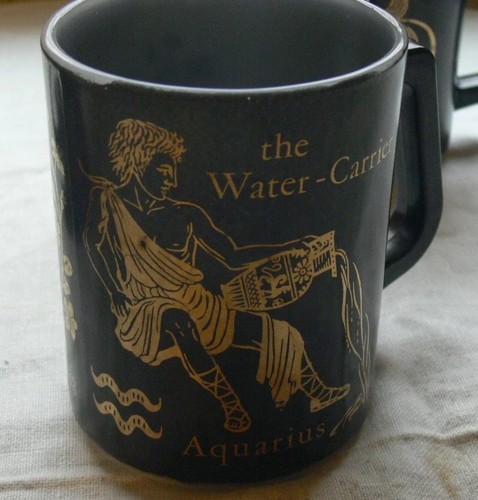 3 Vintage 70s Federal Zodiac Mugs Aquarius Libra Pisces - Picture 3 of 9