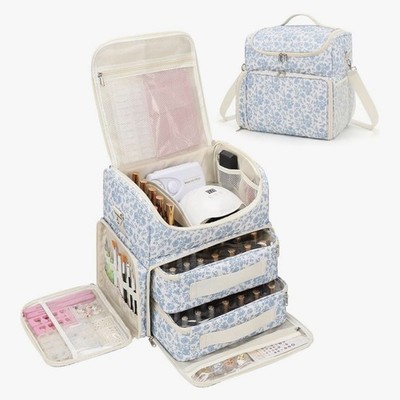 Extra große Nagellack Organizer Tasche Etui für 80-100 Flaschen UV Lampe Aufbewahrung
