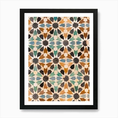 Mosaikfliesen Alhambra, Granada Spai gerahmt Wandbild Poster Leinwanddruck Bild