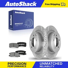 Rear Drilled Slotted Brake Rotors Ceramic Pads for Jeep Patriot Compass