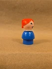 Vintage Fisher-Price Little People Red Ponytail Girl Asian Large Eye Lashes EX-M