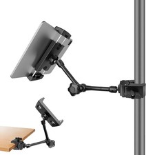 Tablet Holder for Mic Stand, Adjustable iPad Stand Mount, black