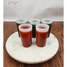 Vintage MCM Atomic Glamlite Fire King Glitter Tumblers