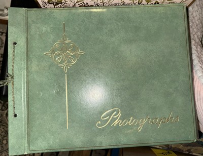 Vtg Empty Picture Album Olive Green Photographs 11x14 1930 1940