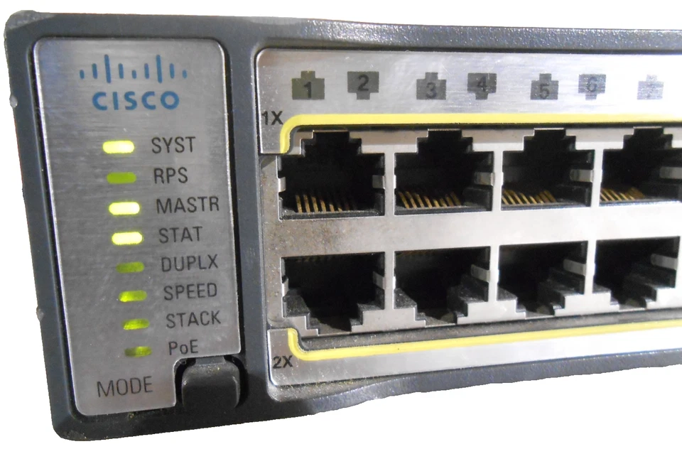 CISCO WS-C3750E-48PD-SF 48 Port Gigabit Layer 3 POE Switch 10Gbps Uplinks 3750E - Image 2 of 4