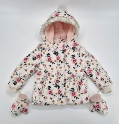 George - Coole Winterjacke mit Handschuhen für Mädchen in Gr. 80/86 (1-1,5 J)