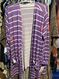 Lularoe 2XL Caroline Cover With Pockets Purple And Hearts
