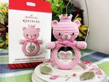 Hallmark Baby's First Christmas ornament 2014 Girl Pink