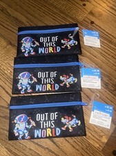 3-Astronaut  Dog Out of this World Pencil Pouch/ Make-Up Bag 7.75" x 4.25"