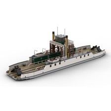 Construction Toys Bigger Railroad Ferry Ship with Interior in the Cabin 3521 PCS