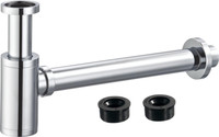 Prokira Waschbecken Siphon Edelstahl Design RöHrensiphon Ablaufgarbitur 1 ¼