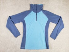 Columbia Women's Sweater Small Blue Teal Polyester High Neck 1/4 Zip