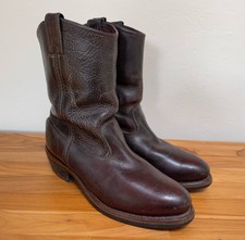 Chippewa Cowboy Western Work Boots Dark Cherry Leather Steel Toe Mens Size 9D
