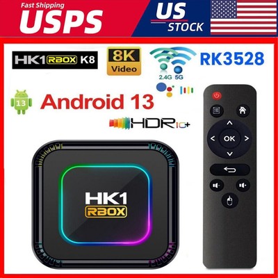 Smart Android 13 TV Box Quad Core 8K 4K HD 2.4G/5.8G WIFI Media Stream Player
