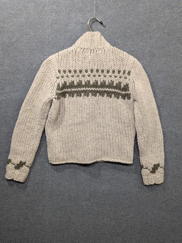 Abercrombie Fitch Wool Cardigan Kids Medium Thick Knit Sweater Mock Neck Y2K - Picture 6 of 12