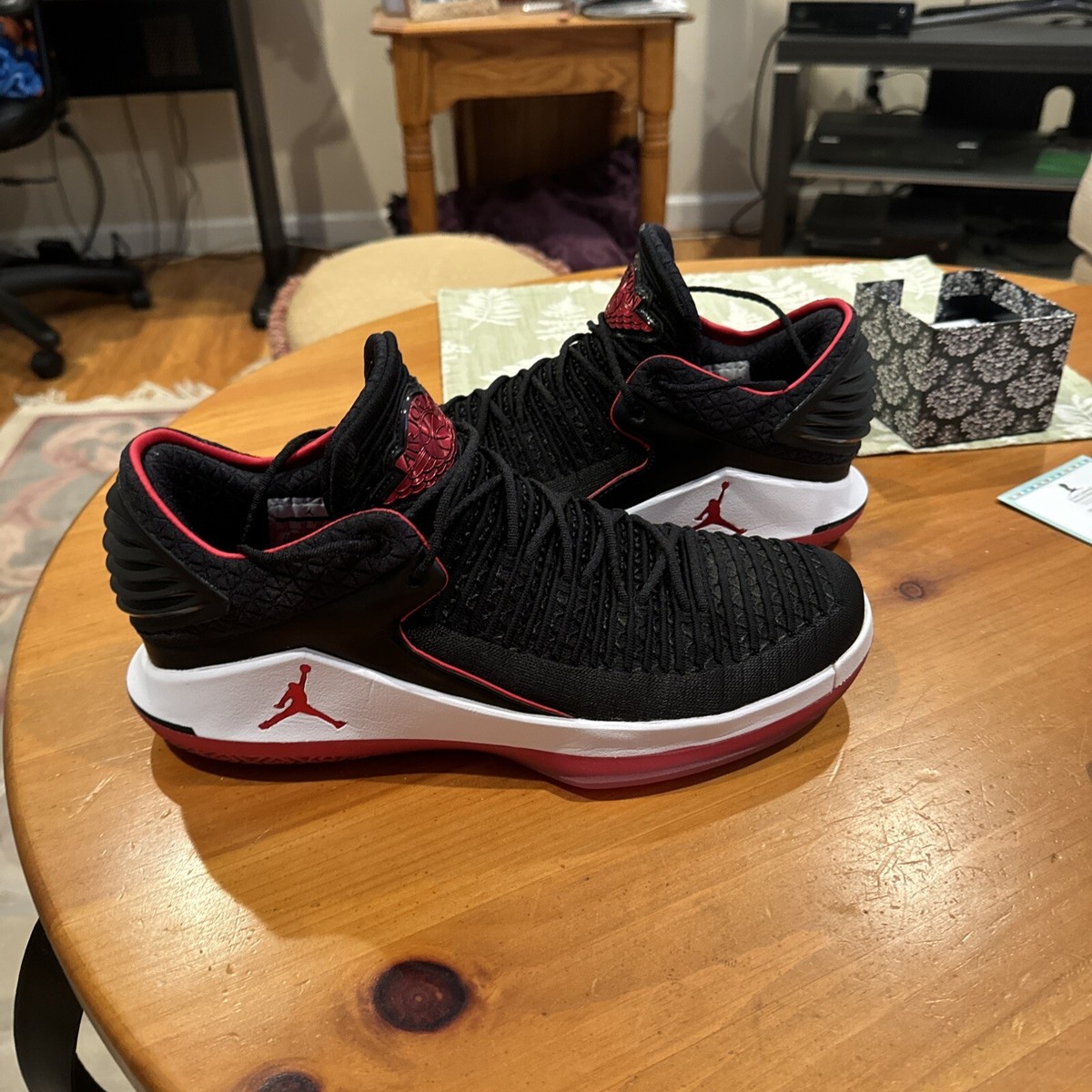 Nike Air Jordan XXXII 32 Low Banned Black/Red Bred AA1256 Nike Air Jordan XXXII 32 Low Banned Black/Red Bred AA1256