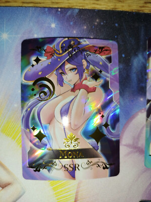 Karte Goddess Story SSR MONA Genshin Impact Card Foil Waifu Girl Rare