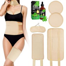 Castor Oil Pack Wrap Reusable for Waist  Neck Castor Oil Pack for Liver 5PC SET