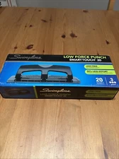 Swingline 3 Hole Punch, SmartTouch, Low Force, 20 Sheets Capacity New