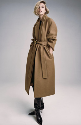 ZARA WOMEN NEW WOOL BLEND BELTED COAT LIMITED EDITION TAUPE BROWN