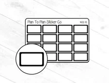 1432-10~~Black Half Boxes Planner Stickers.