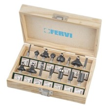SET 15 FRESE DA LEGNO PER FRESATRICI CON GAMBO DA 6 MM FERVI 0835/15