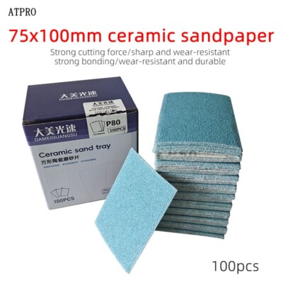 Square sanding paper 75x100mm hook and loop structure 1box（100pcs）P80-320