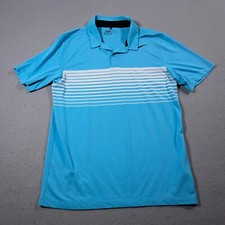 Nike Golf Dri Fit Polo Shirt Men Small Standard Fit Blue Striped Performance