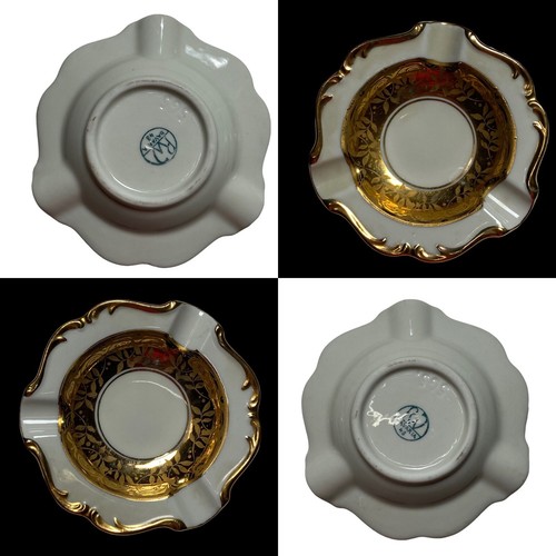 Vintage Paar RW RUDOLF WACHTER BAVARIA #43 weiß und gold vergoldet Aschenbecher