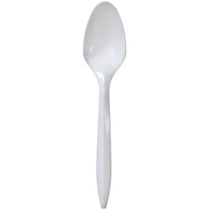 Bulk Disposable Plastic White Single Use Tea Spoons For Restaurants,Delis,Event - Image 2 of 4