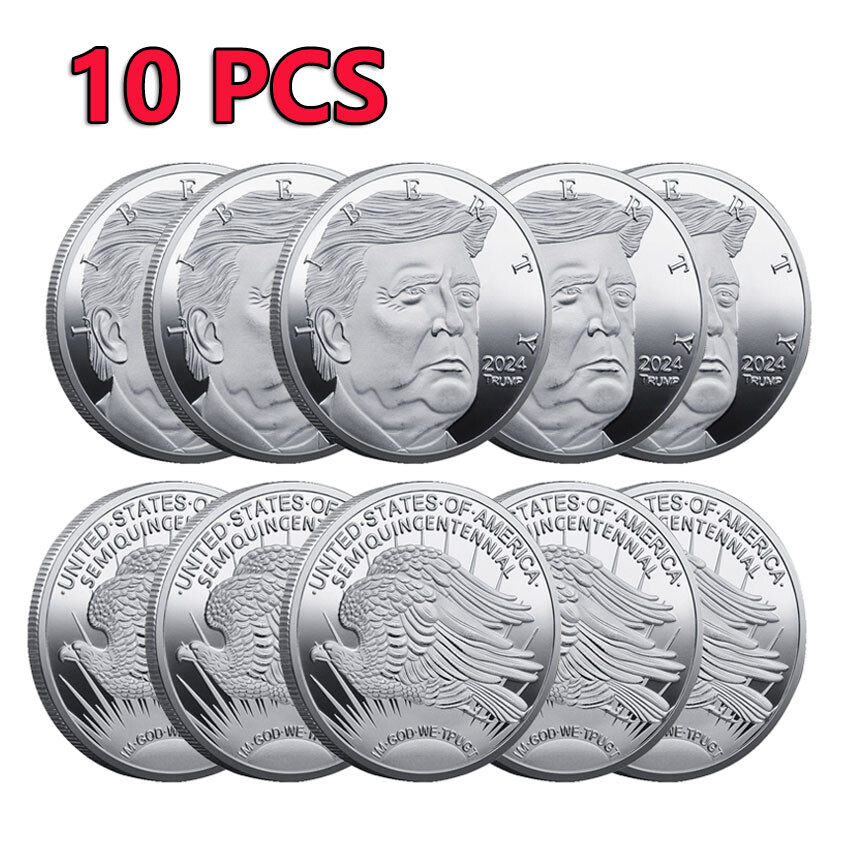 10PCS Liberty President Donald Trump Medal Gift Commemorative Coin Silver 2024
